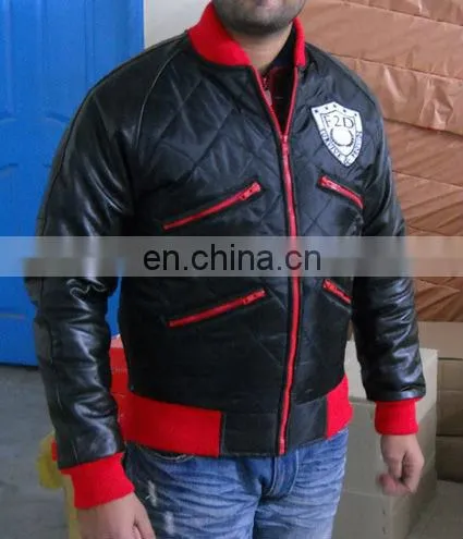 mens custom winter padded outdoor bomber varsity jacket