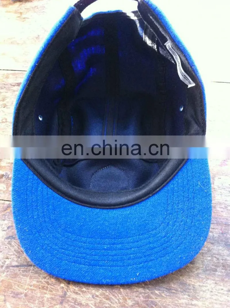 Beauty jewelry blue five panel wool camp snapback hat