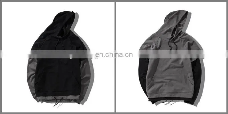 Men's 2-in-1 T-shirt Long Sleeve Street Casual Hoodie Jumper Hoody Top Sweater
