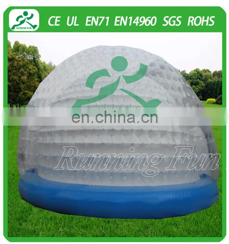 Inflatable double layer tent, inflatable bubble tent for outdoor activity