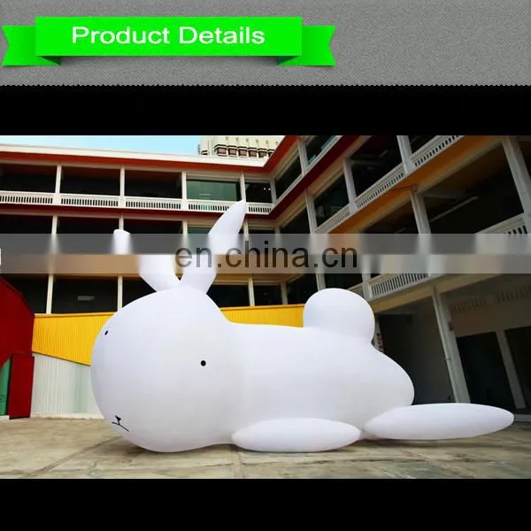Outdoor giant inflatable white rabbit cartoon model for promotion