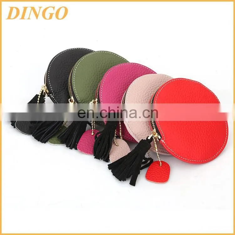 PU leather coin wallet zipper bag, plastic coin wallet storage string bags