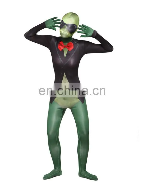Green Frog Full Body Spandex Lycra Catsuit Cosplay Party Dress Funny Costume