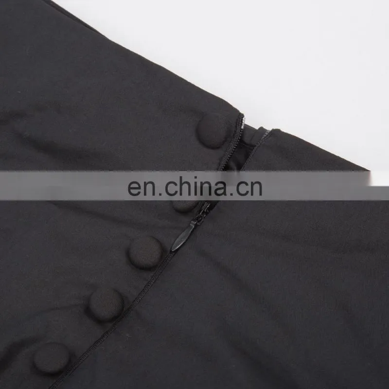 Belle Poque Vintage Retro Gothic Victorian Edwardian Bustle Style Black Skirt BP000405-1