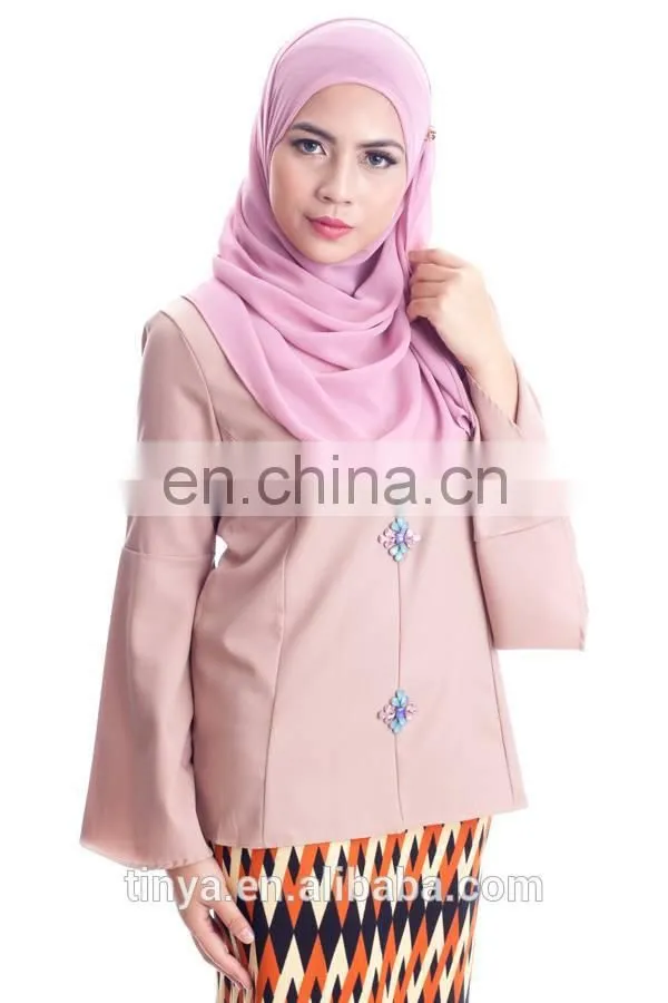 2017 modern malaysia flare sleeve muslim dress baju kurung for women maxi dress