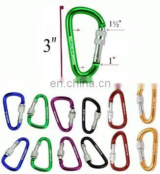 Custom Made Blue D Shaped Carabiner Printing Logo