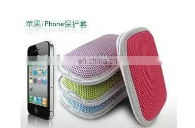 Neoprene mobile phone pouch with plush inside