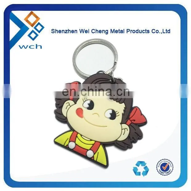 Customized Logo Printed Cheap Rubber Keychain