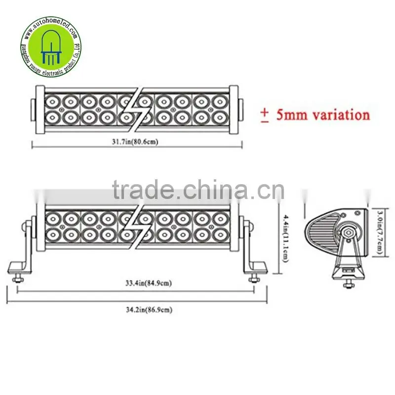 180W LED Work Light Bar 32inch for Jeep Dune Buggy Flood and Spot Combo Beam