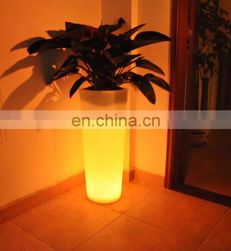IP64 led 16color flashing home decoration plastic led white flower vase with led color