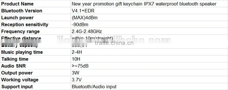 2016 hot new wholesales ipx7 waterproof bluetooth speaker