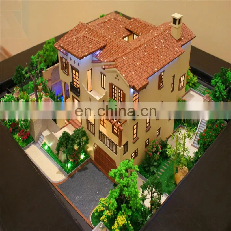 Landscape miniature model making , 3d villa house plans building model