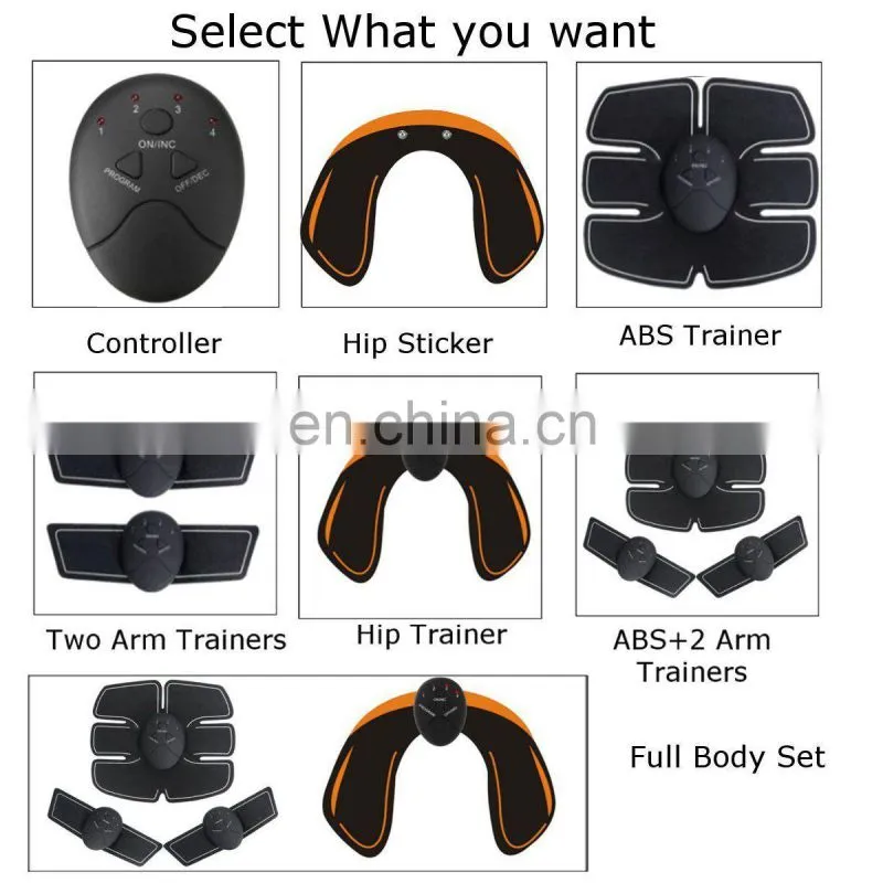 Electric body slimming massager toner trainer compex stimulant belt wireless abs ems abdominal muscle stimulator
