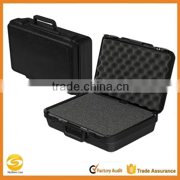 Black molded plastic carrying case, Rugged polypropylene flight case tool storage box