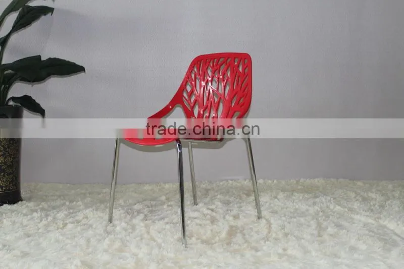 Best selling tree design plastic steel legs restaurant chairs china
