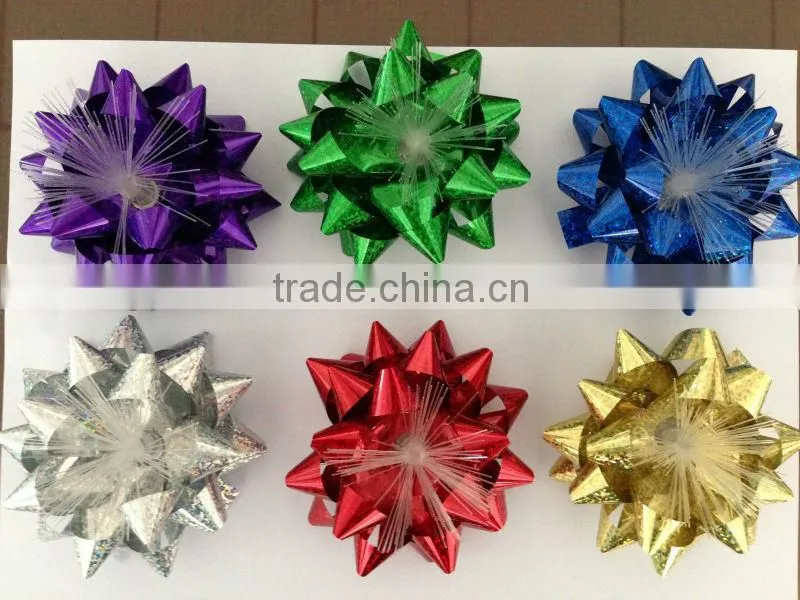 Glitter Star Bow with LED Lights and Stick for Table Decoration/Birthday party decoration lighted star bow