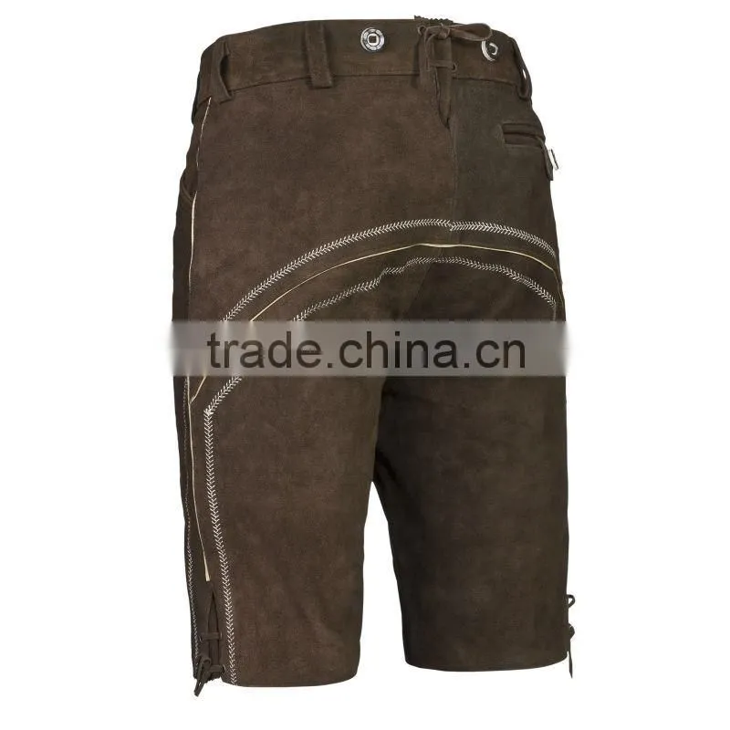 Trachten Lederhose kurz dunkelbraun