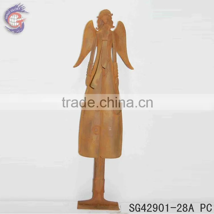 Rusty crafts sculpture of metal angel statue outdoor decorations