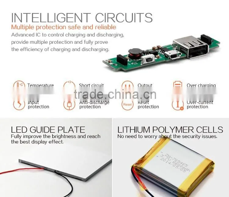 Latest high-end gift design 6600mAh cell wireless phone charger device with arc advertising screen