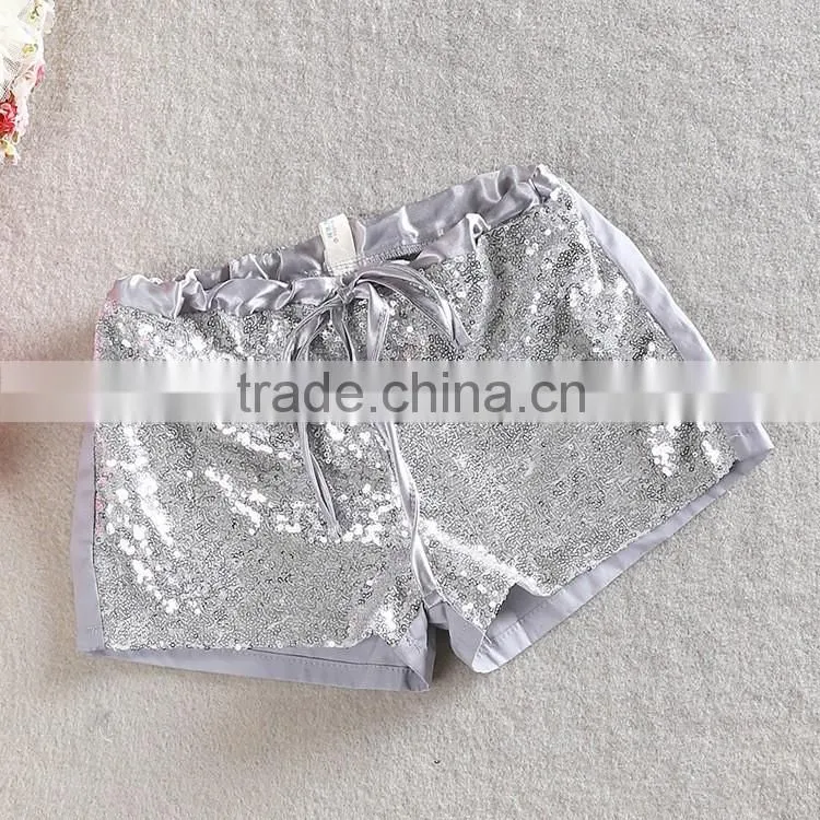 Wholesale Fashion Korean Sequined Shorts 2016 New Summer Girl Shorts Lovely Little Girl Rose Sequined Jeans