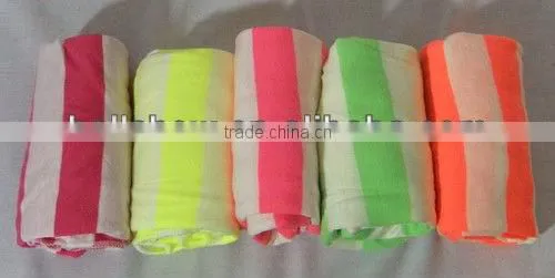 Wholesale Neon Striped Women Loop Infinity Circle Scarf