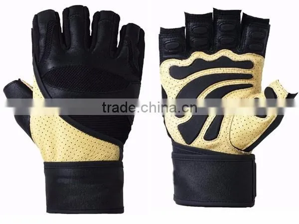 hot sale weightlifting gloves with wrist strap