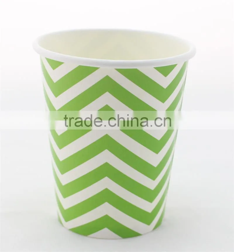 SGS&FDA Certificated New Design 9oz Stocked Cup Cold Drinking Paper Cups