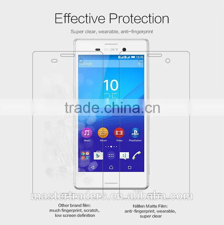 Original NILLKIN Frosted Anti-glare Super Clear Screen Protector Protective Film For Sony Xperia M4 Aqua MT-3552