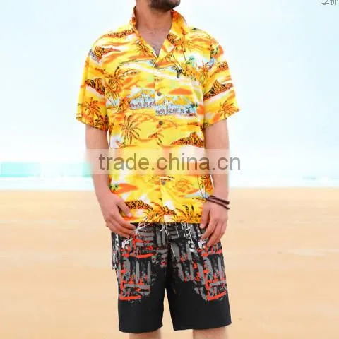 100% cotton shirt hawaiian theme party costumes hawaiian fabric hawaiian shirt