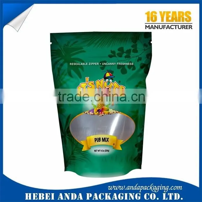 Custom Printing Aluminum Foil Zip Lock Bag Stand up Pouch with Zipper/ Whey Protein Plastic Zipper Bag/ Snack Food Ziplock Bag