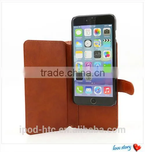 Women Style Wallet Leather Case With Mirror And Card Slots For Iphone 6