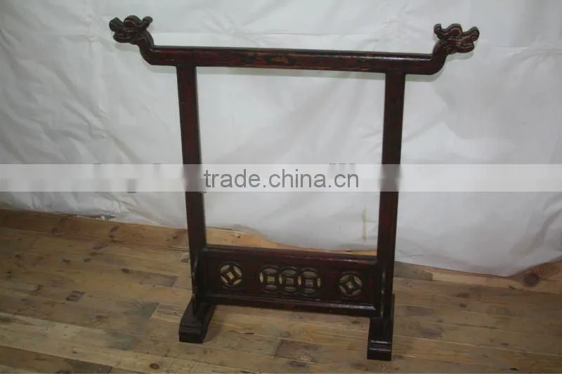 Chinese Antique Carving Brass Gong Stand