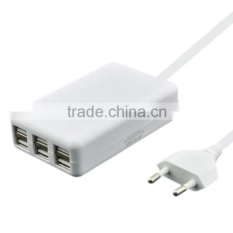 Multi-function 6 Ports usb chargers, total output 6.0A