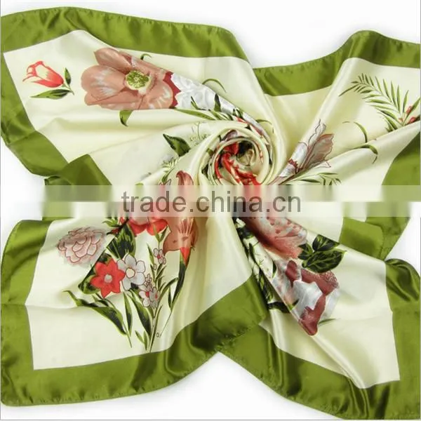 promotional most beautiful lady quare silk colorful shred scarf
