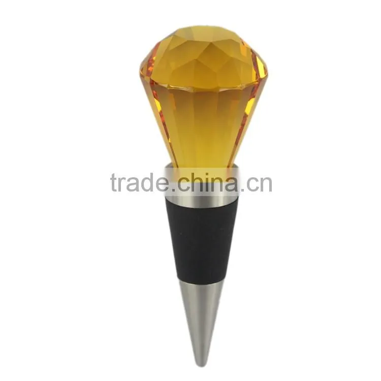 Vintage Glass Crystal Wine Bottle Stopper