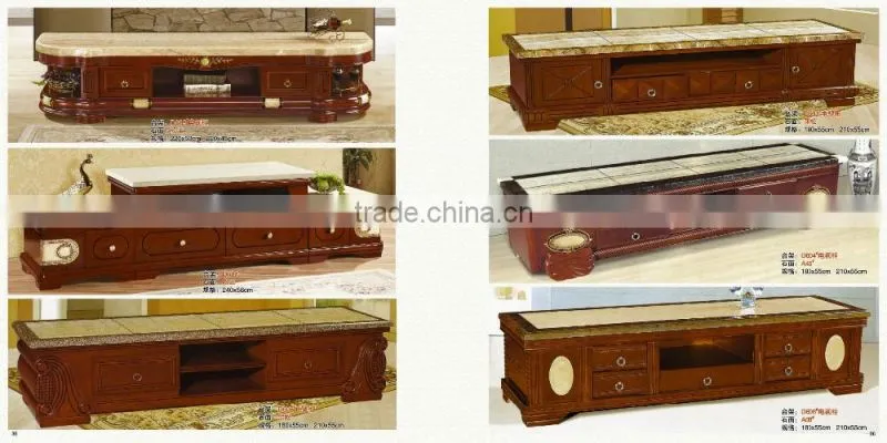 Wooden side marble and granite top coffee table from China