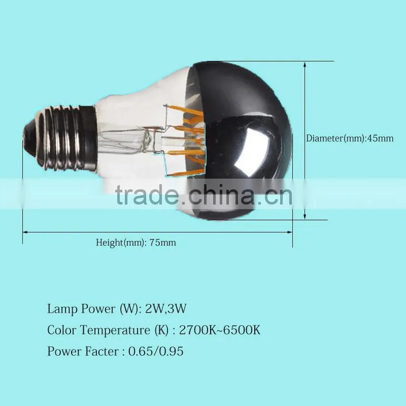 New Products G45 Bulb E27 Glass Cover CE RoHS Indoor 2W