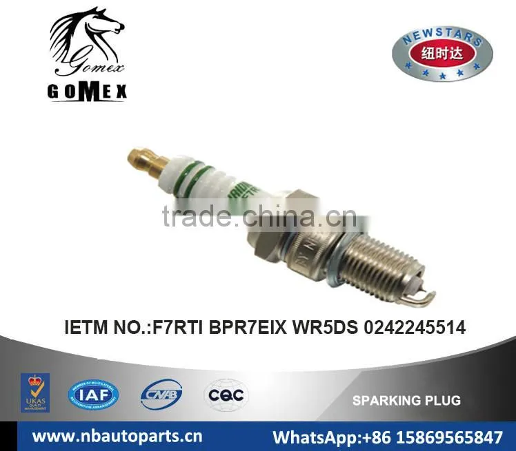 High Quality Auto Spark Plug F7RTI BPR7EIX WR5DS 0242245514 for AC ALFA ROMEO ALPINE ASTON MARTIN AUDI AUTOBIANCHI .etc.