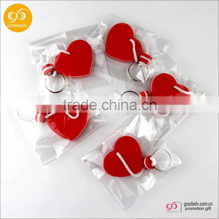 2015 Alibaba China promotional gift love heart shape eva keychain