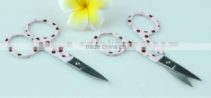 Cosmetic Nail Care Scissors With Spot Printing Eyebrow Hair Scissor