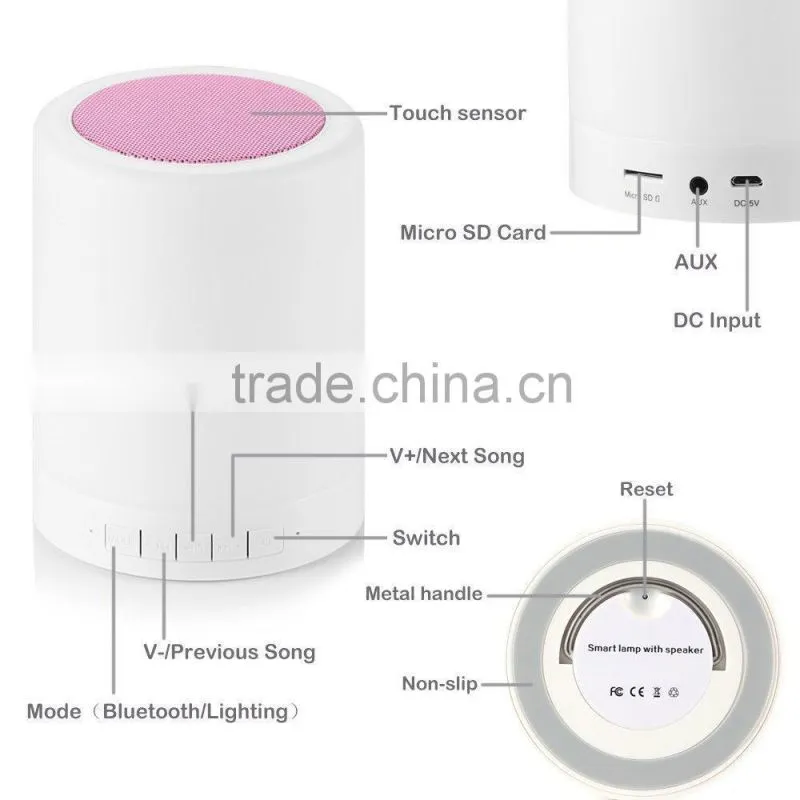 Rechargeable Mini Portable Smart Bluetooth Speaker Led Camping Lamp