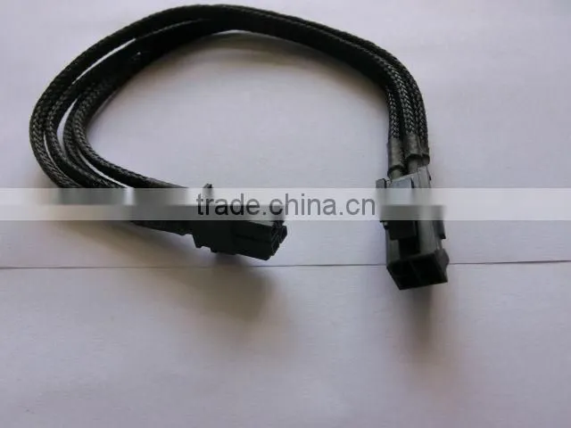 ATX 4M to 4F power cable with sleeving,40cm,23g,black and blue wire