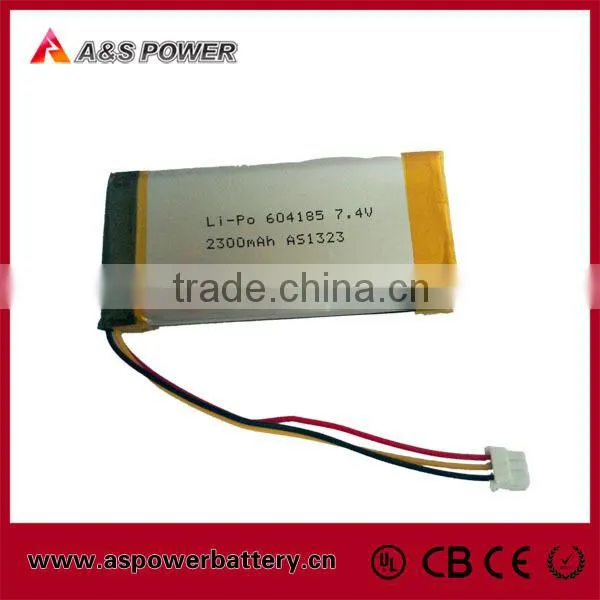 604185 rechargeable li-ion battery 3.7v 2300mah