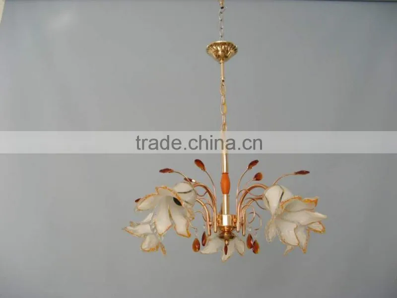 Luxury Retro Golden Vintage Home Decor Lily Flower Pendant Chandelier with China Export Factory