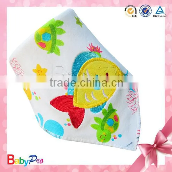 2015 High Quality Wholesale Sea Animals Boy Baby Bandana Baby Scarf Length