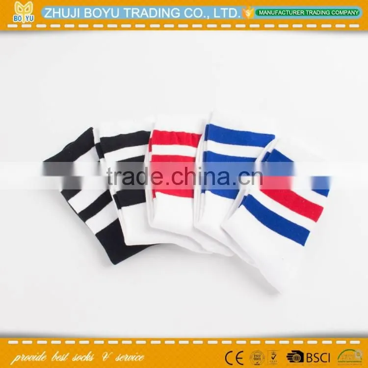 BY-161411 College retro style ladies athletic socks; young girl socks crew socks striped socks