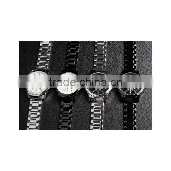 Japan quartz shiny stainless steel metal band oem watch for men
