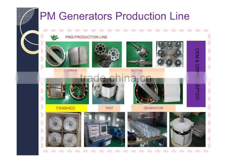 Low rpm wind power permanent magnetic AC generator 10KW