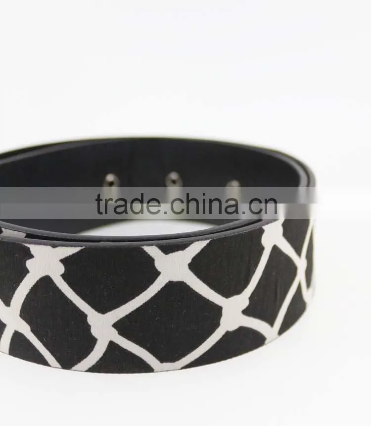 NEW design pu casual dresses belt for women with fashion printed cloth
