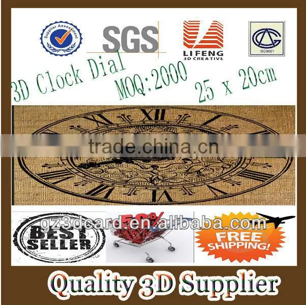 Guangzhou Lifeng China 12" Round Quartz Wall Plastic 3d picture clock dials